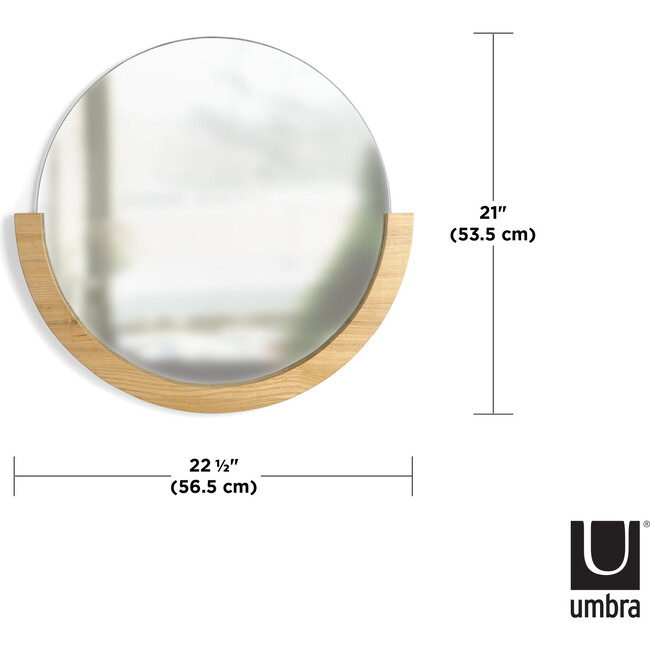 Mira Round Mirror, Natural Ashwood - Mirrors - 7