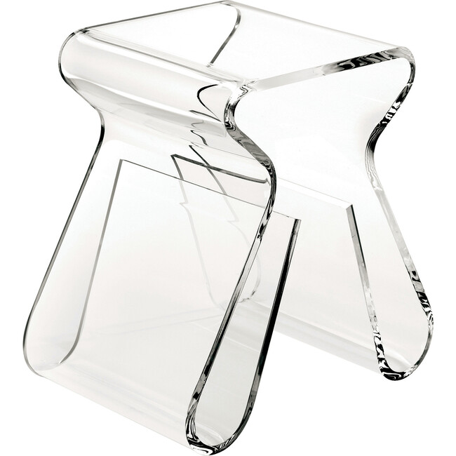 Magino Acrylic Stool/Magazine Rack, Clear - Accent Seating - 1
