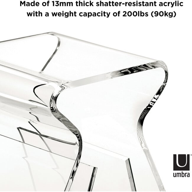 Magino Acrylic Stool/Magazine Rack, Clear - Accent Seating - 3