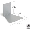 Set of 3 Conceal Floating Shelves, Silver - Wall Décor - 9 - thumbnail