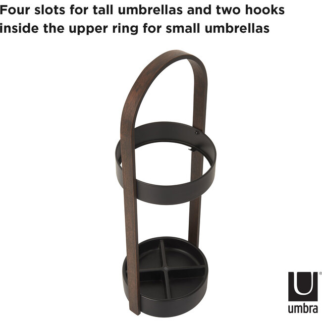 Hub Umbrella Stand, Black/Walnut - Coat Racks - 3