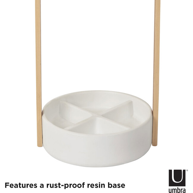 Hub Umbrella Stand, White/Natural - Coat Racks - 4