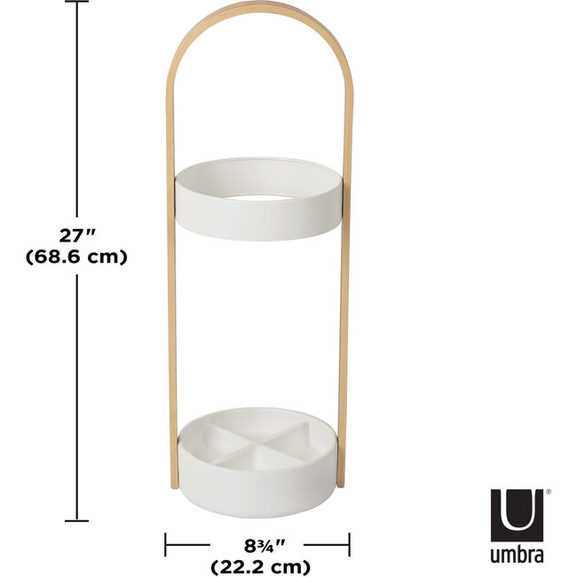 Hub Umbrella Stand, White/Natural - Coat Racks - 6