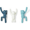 Set of 3 Buddy Wall Hooks, Blue Multi - Wall Hooks - 1 - thumbnail