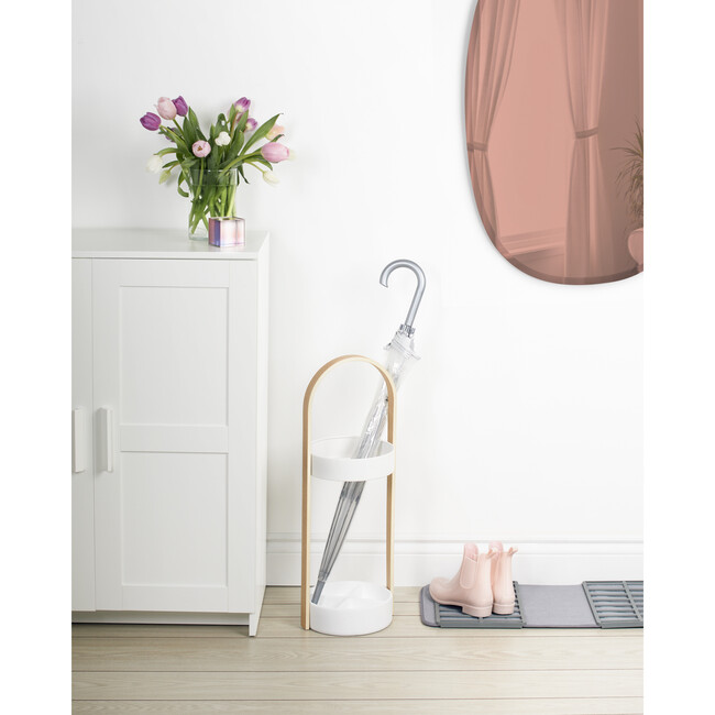 Hub Umbrella Stand, White/Natural - Coat Racks - 8