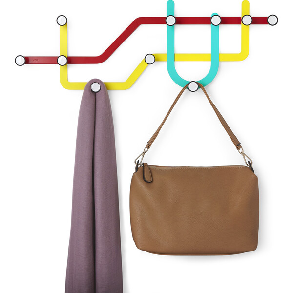 Subway Coat Hook Set, Bright Multi Umbra Accents Maisonette
