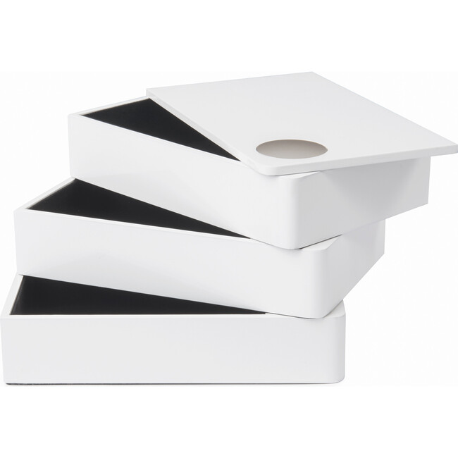 Spindle Storage Box, White