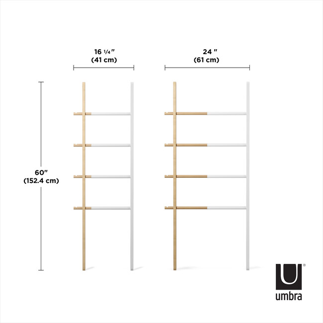 Hub Expandable Ladder, White/Natural - Hangers - 9