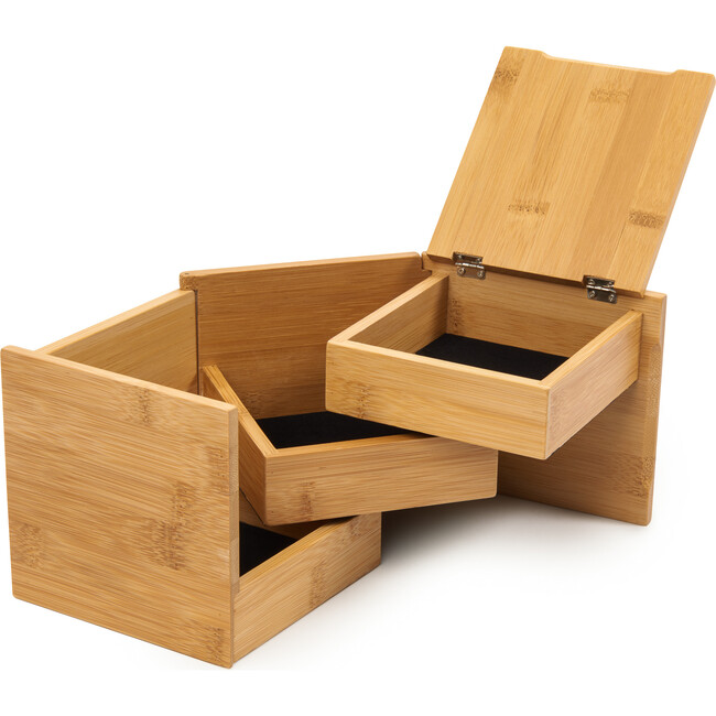 Tuck Bamboo Storage Box, Natural - Jewelry Boxes - 8