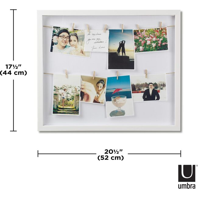 Clothesline Photo Display, White - Frames - 6
