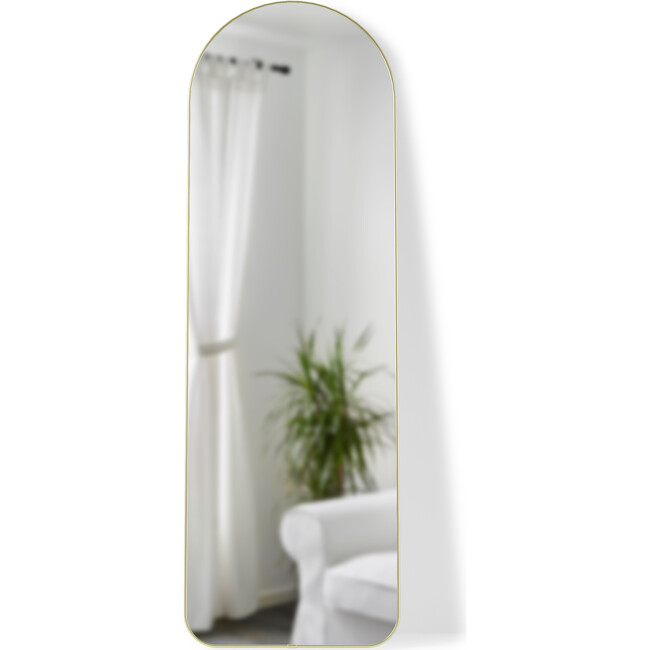 Hubba Arched Leaning Mirror, Brass Frame