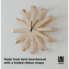 Ribbon Wood Wall Clock, Natural - Clocks - 2