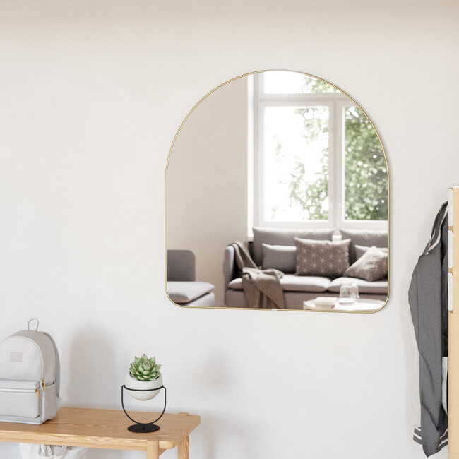 Hubba Arched Mirror, Brass Frame