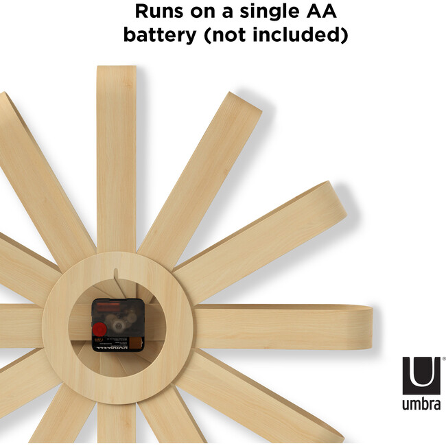 Ribbon Wood Wall Clock, Natural - Clocks - 4