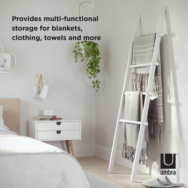 Leana Ladder Rack, White - Hangers - 4