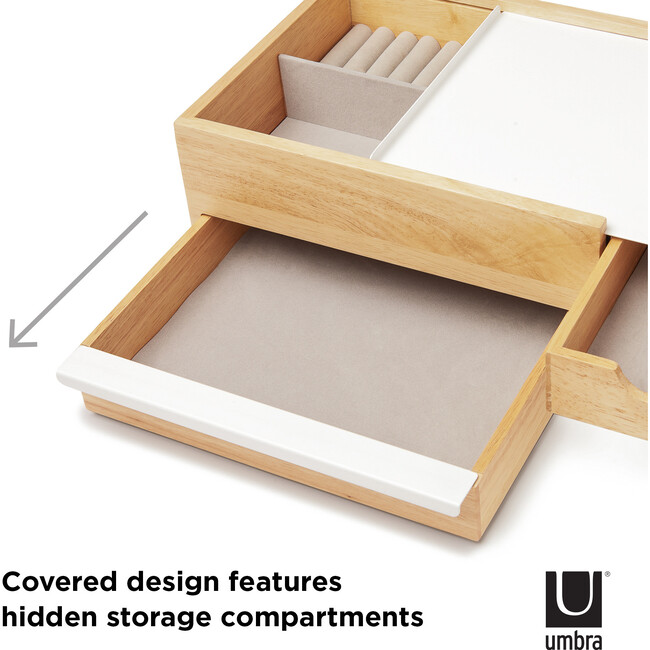 Stowit Jewelry Box, White/Natural - Jewelry Boxes - 4