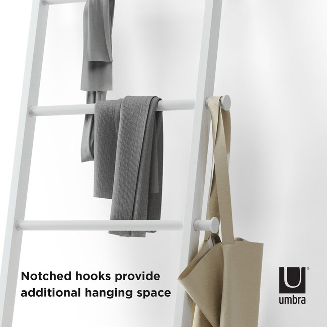 Leana Ladder Rack, White - Hangers - 5