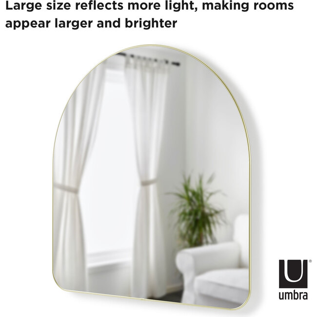 Hubba Arched Mirror, Brass Frame - Mirrors - 5