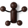 Woody Wall Hook, Black/Walnut - Wall Hooks - 1 - thumbnail