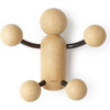Woody Wall Hook, Black/Natural - Wall Hooks - 1 - thumbnail