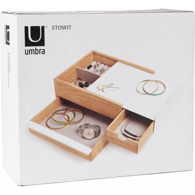 Stowit Jewelry Box, White/Natural - Jewelry Boxes - 7