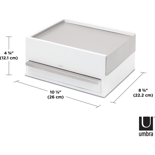 Stowit Jewelry Box, White/Nickel - Jewelry Boxes - 9