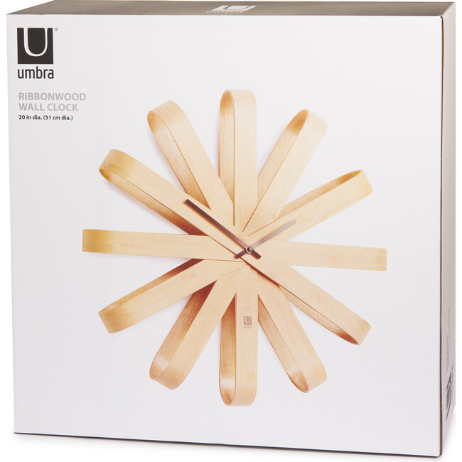 Ribbon Wood Wall Clock, Natural - Clocks - 7
