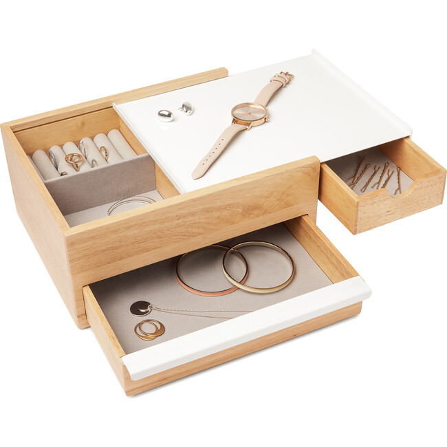 Stowit Jewelry Box, White/Natural - Jewelry Boxes - 8