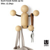 Woody Wall Hook, Black/Natural - Wall Hooks - 4
