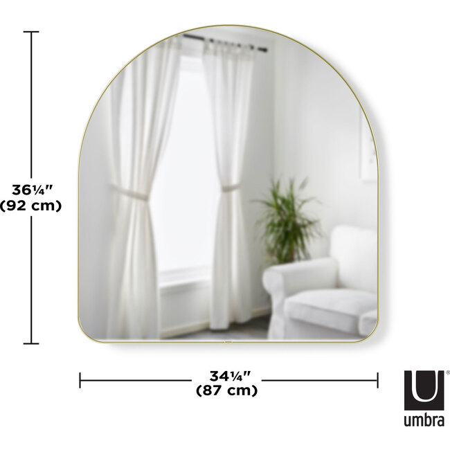 Hubba Arched Mirror, Brass Frame - Mirrors - 8