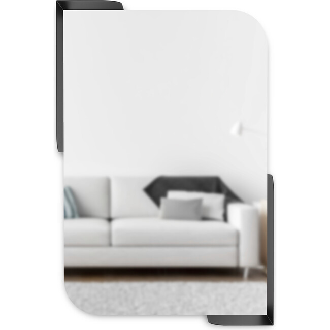 Alcove Shelved Mirror, Black - Mirrors - 1