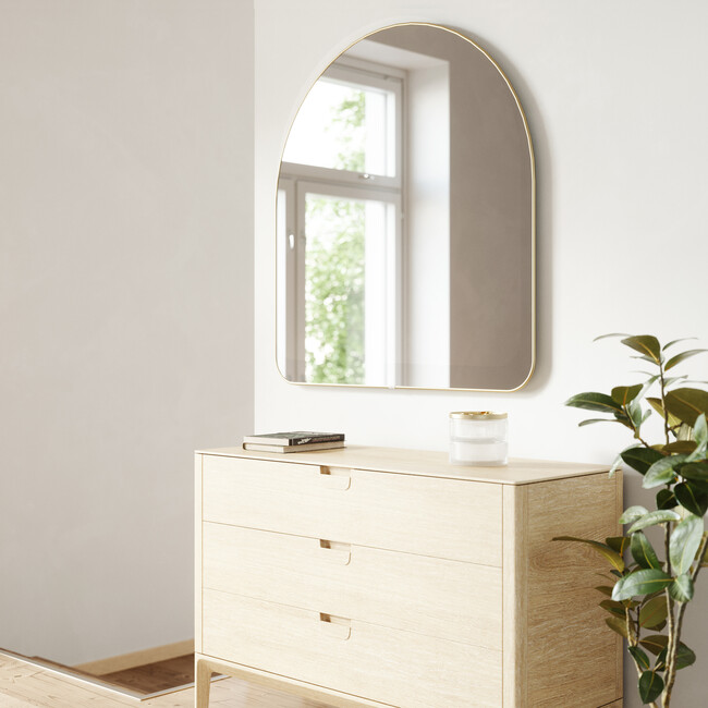 Hubba Arched Mirror, Brass Frame - Mirrors - 9