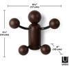 Woody Wall Hook, Black/Walnut - Wall Hooks - 8