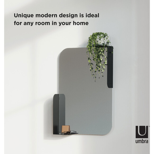 Alcove Shelved Mirror, Black - Mirrors - 3
