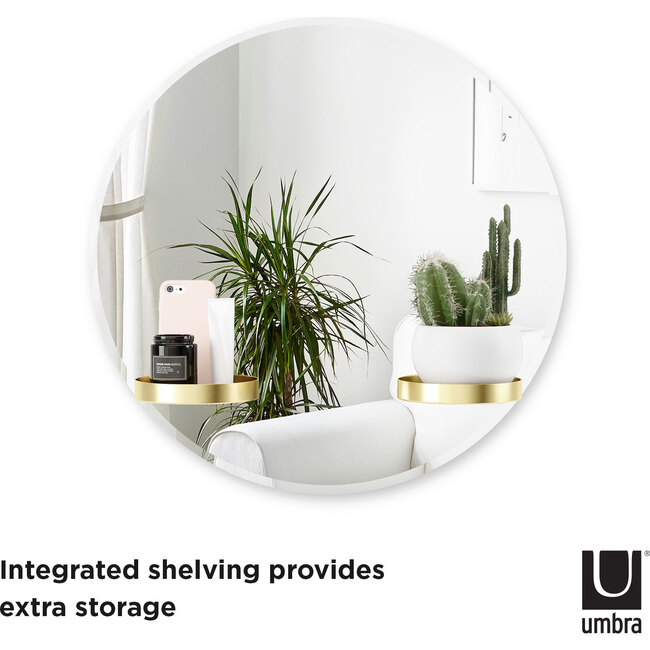 Perch Shelved Mirror, Brass - Mirrors - 3