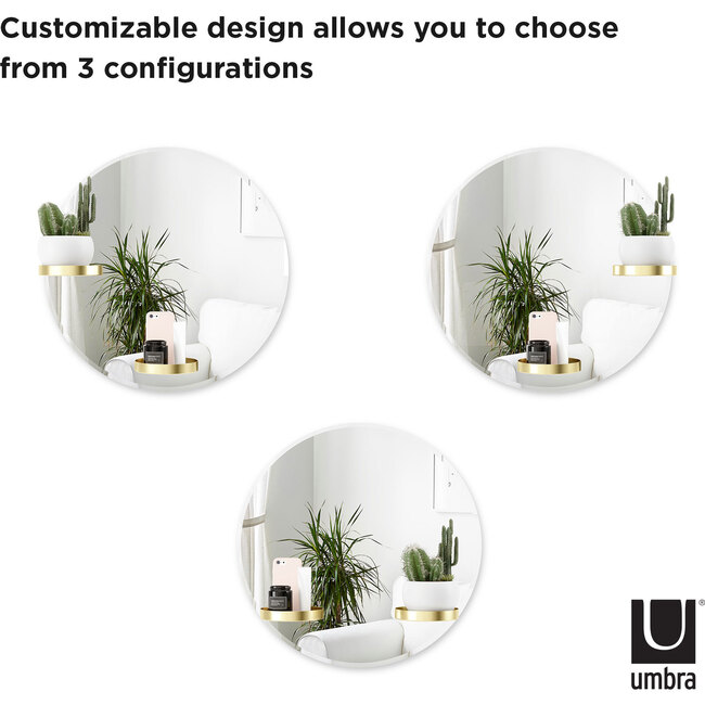 Perch Shelved Mirror, Brass - Mirrors - 4