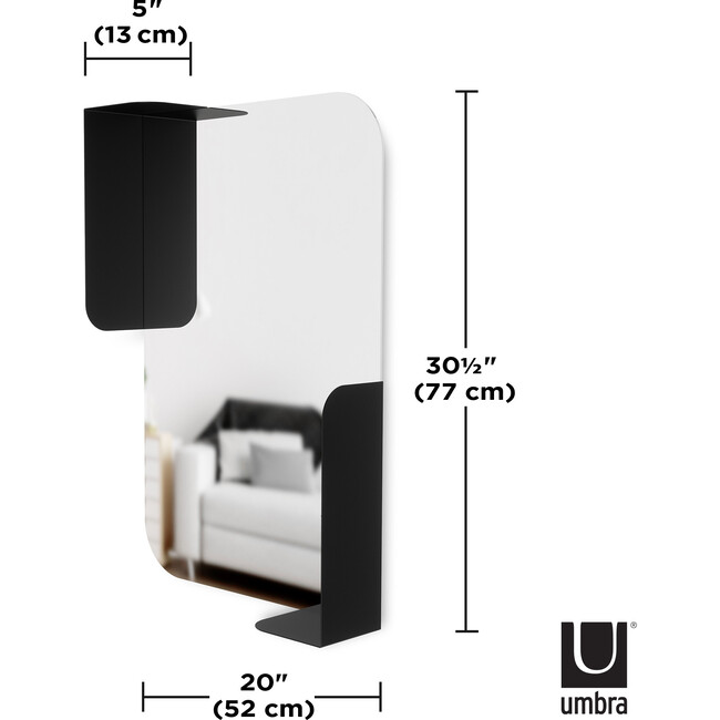 Alcove Shelved Mirror, Black - Mirrors - 9