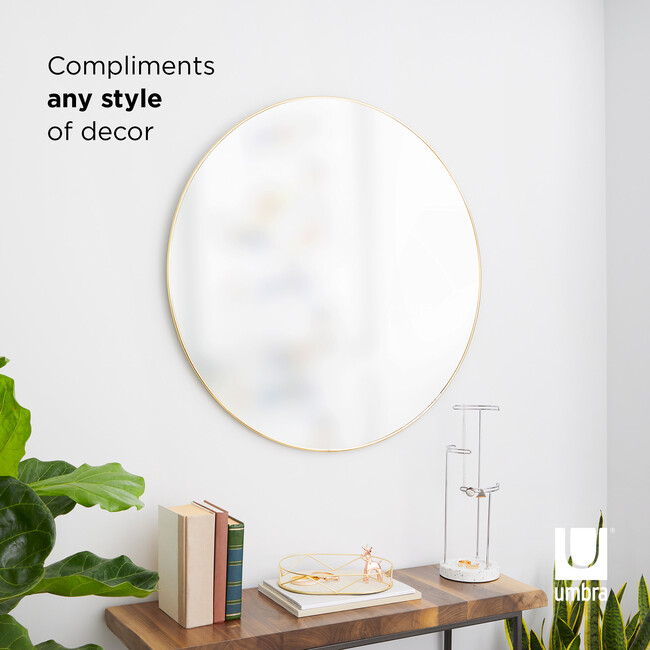 Hubba Round Mirror, Brass - Mirrors - 3