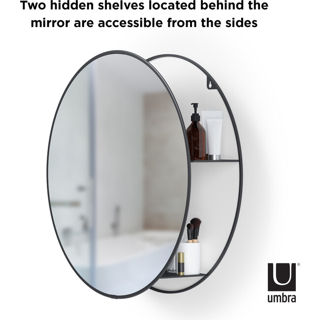 Cirko Mirror/Shelving Unit, Black - Mirrors - 3