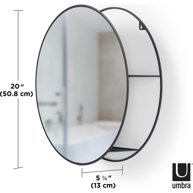Cirko Mirror/Shelving Unit, Black - Mirrors - 7