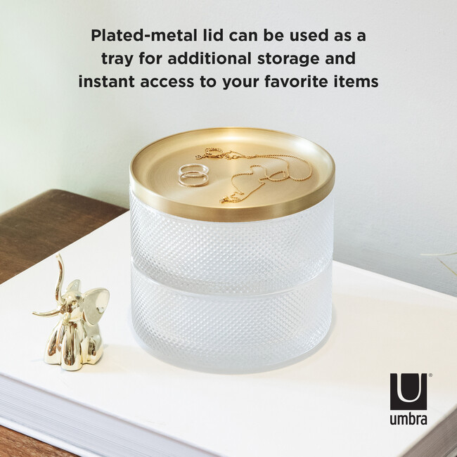 Tesora Storage Box, Clear/Brass - Jewelry Boxes - 4