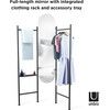 Vala Freestanding Rack & Mirror, Black - Coat Racks - 3