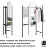 Vala Freestanding Rack & Mirror, Black - Coat Racks - 4