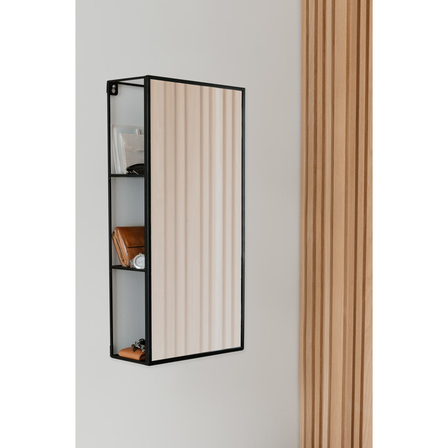 Cubiko Mirror/Shelving Unit, Black - Mirrors - 3