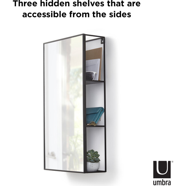 Cubiko Mirror/Shelving Unit, Black - Mirrors - 6