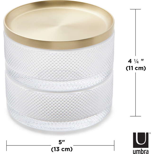 Tesora Storage Box, Clear/Brass - Jewelry Boxes - 8