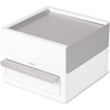 Stowit Mini Jewelry Box, White/Nickel - Jewelry Boxes - 1 - thumbnail