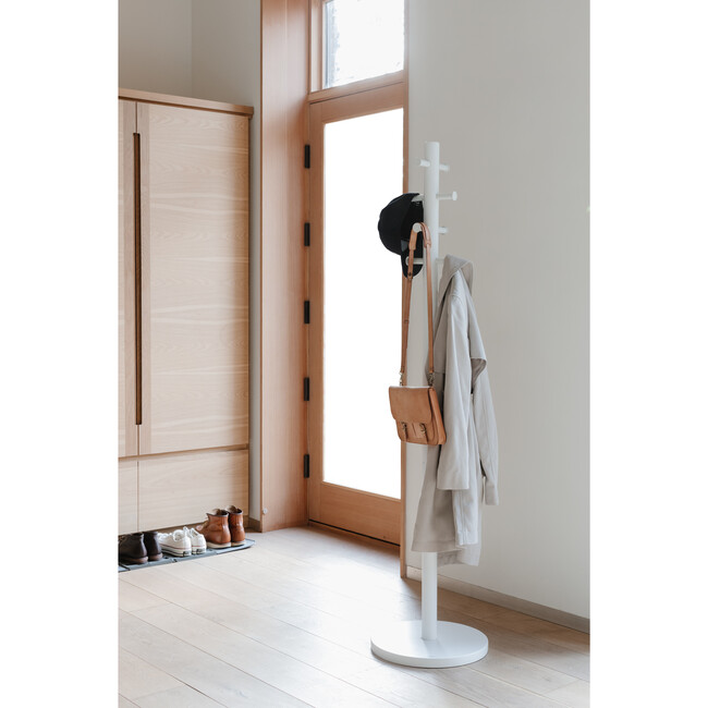 Pillar Coat Rack, White