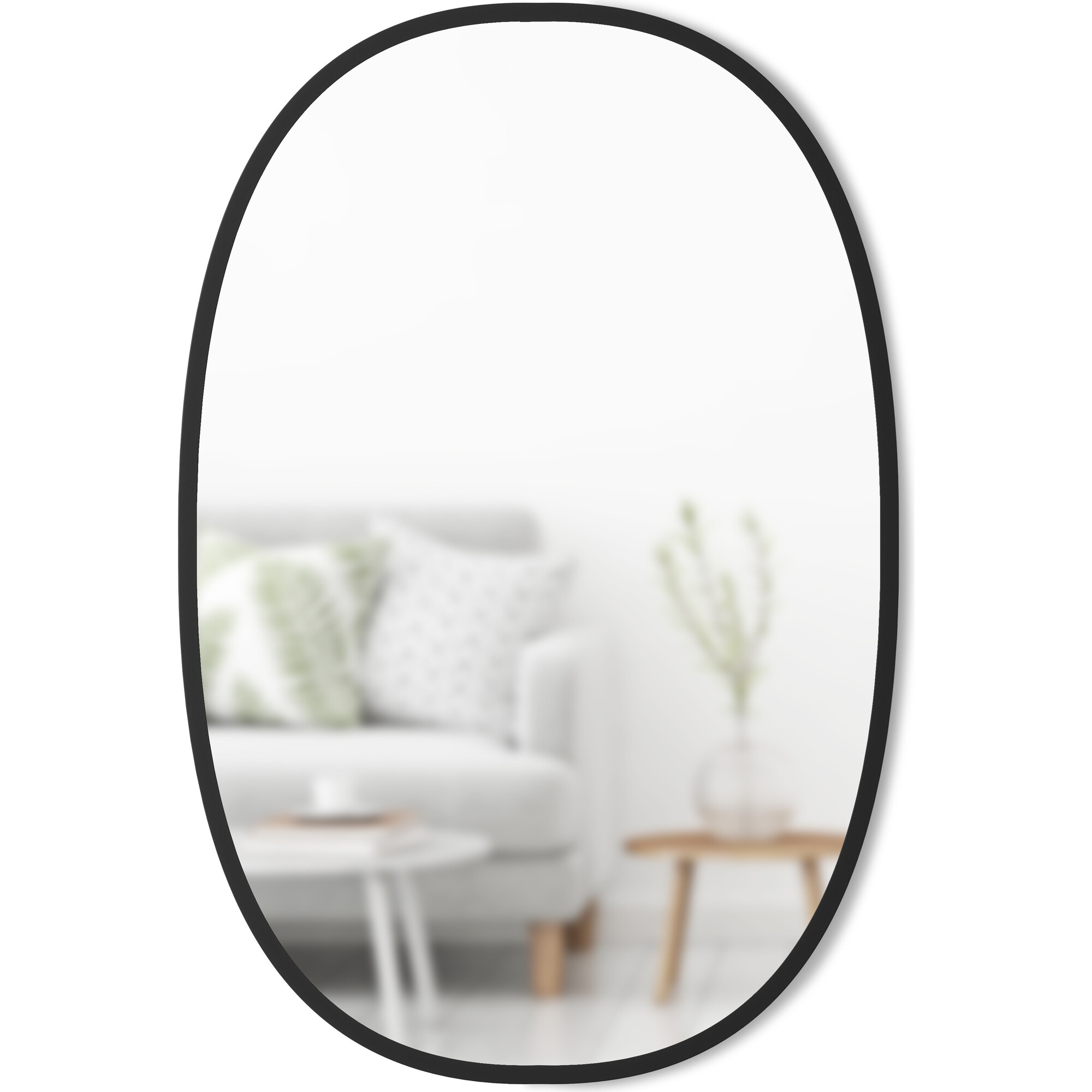 Hub Oval Mirror, Black Frame - Mirrors - 1