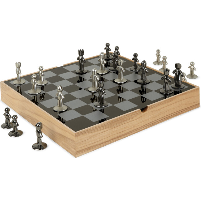 Buddy Modern Chess Set, Natural/Metal - Games - 4
